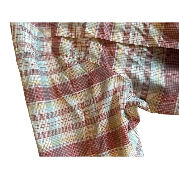 Red White Plaid Long Sleeve Button Down Shirt Men's Size XXL - Picture 6 of 7